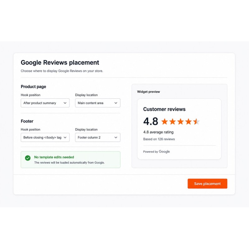 Google Customer Reviews - Unikanie nietrwałych modyfikacji szablonu