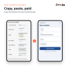 Conferma di copia IBAN e app bancaria fittizia con gli stessi dati reali.