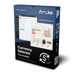 Sustituya el desplegable de monedas nativo de PrestaShop por un selector de símbolos compacto