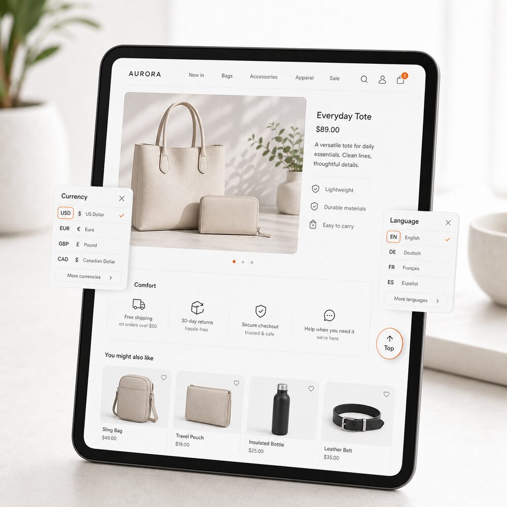 modules PrestaShop gratuits de devise, drapeau et retour en haut