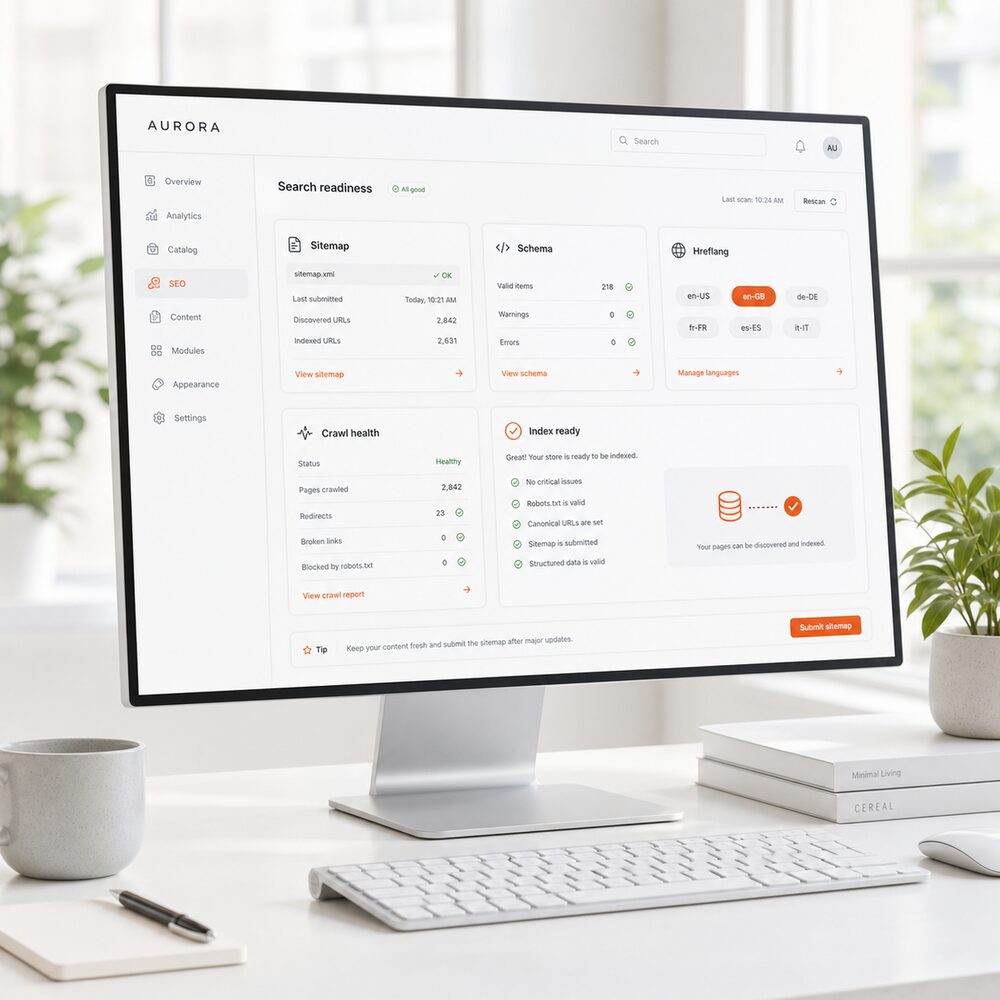 PrestaShop technical SEO modules for sitemaps, schema and canonical tags