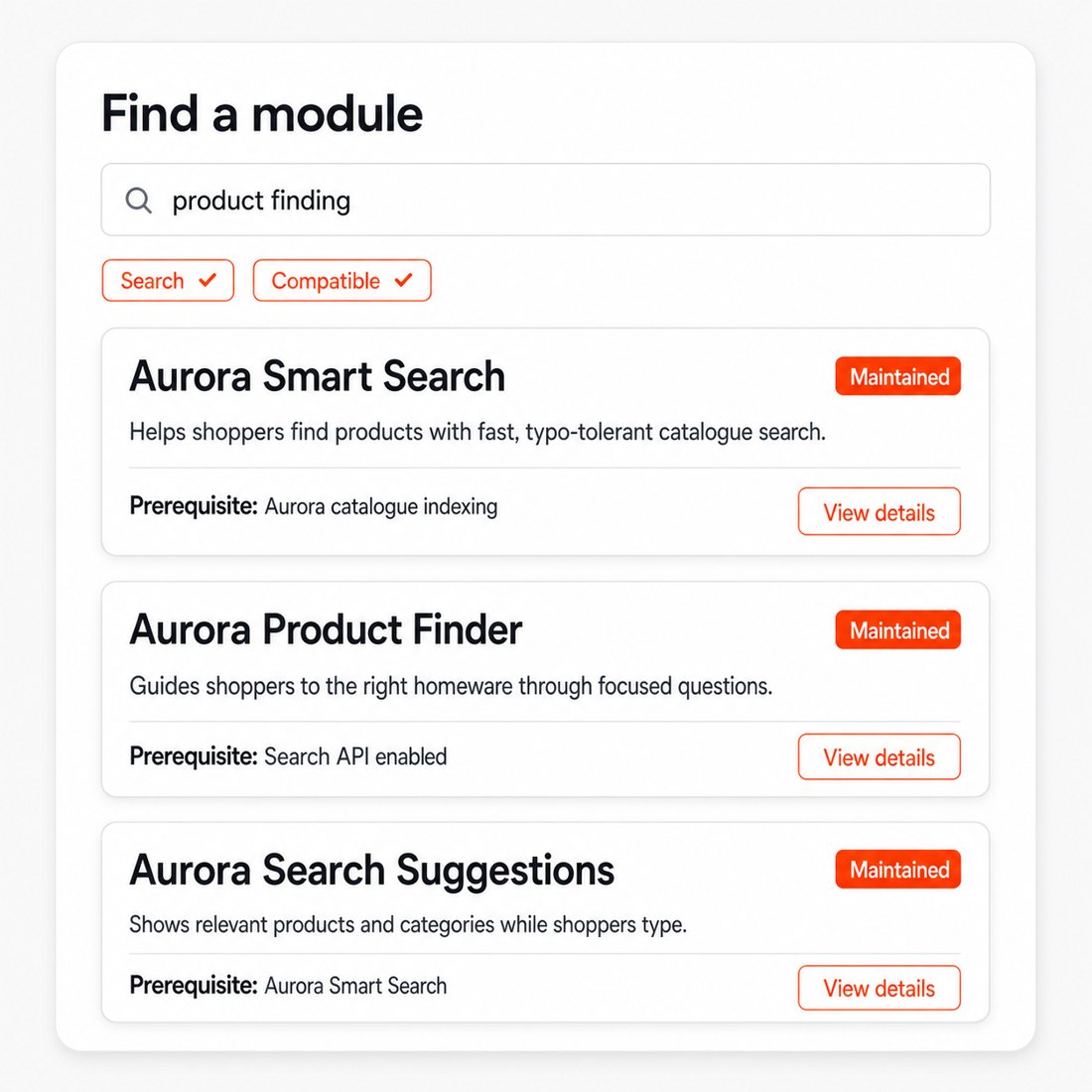 Illustration: How does the right module become easy to find and start