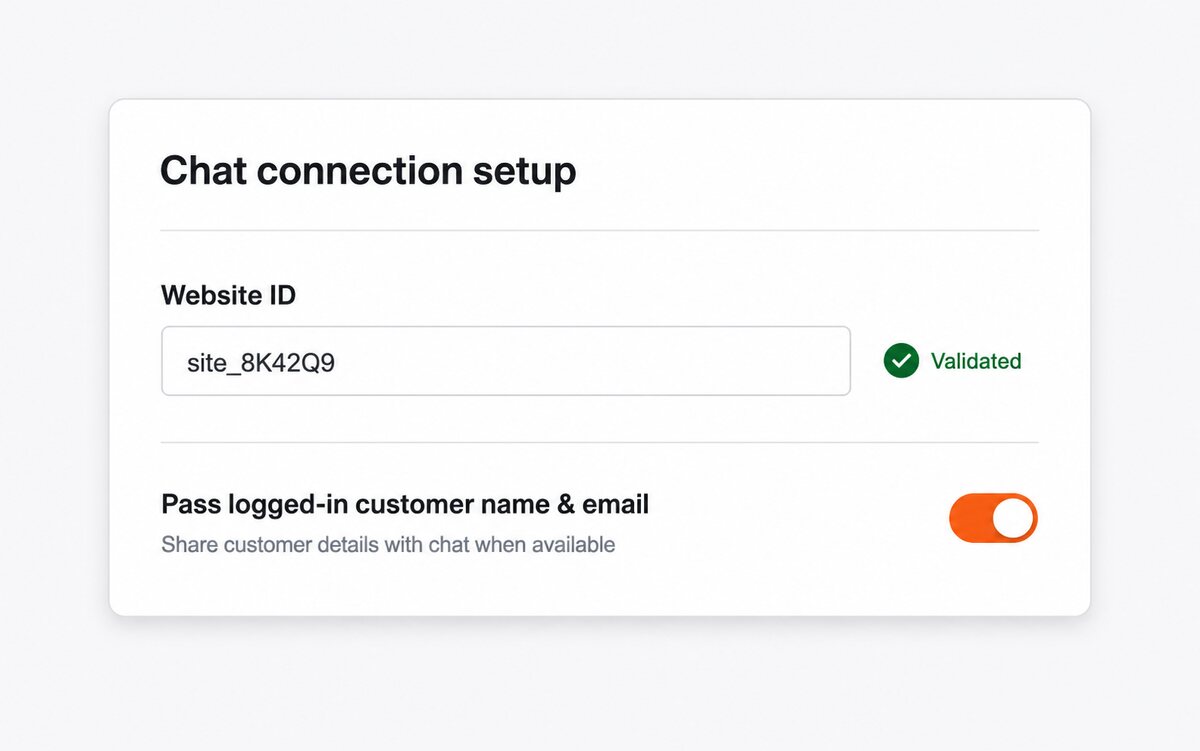 Crisp Chat Integration - Website ID validation and optional customer handoff