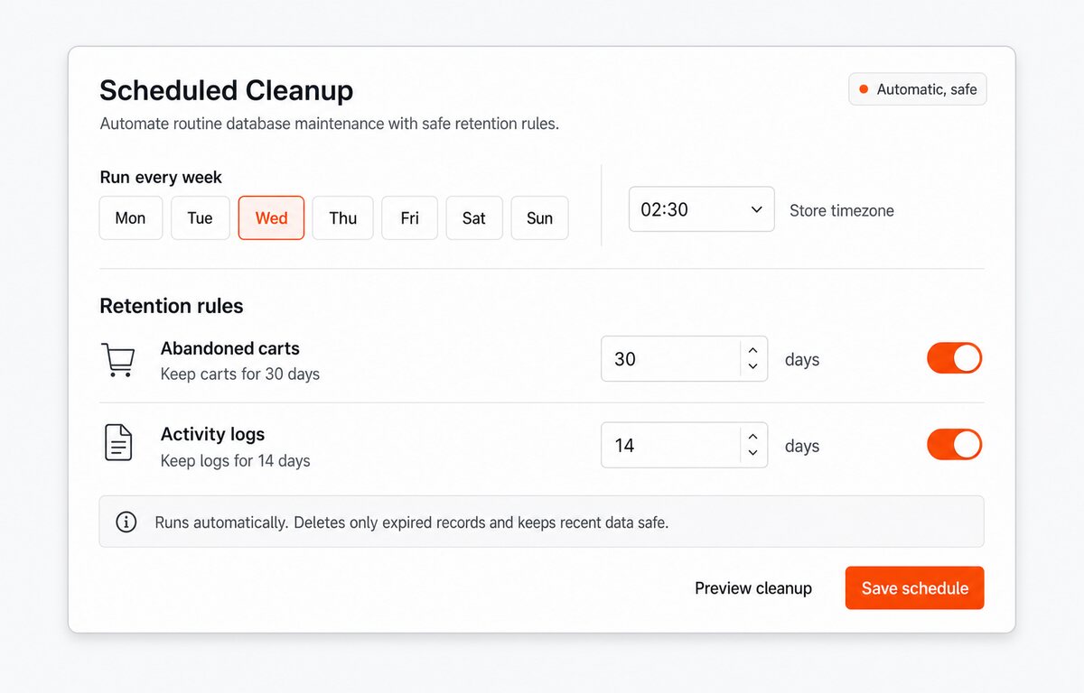 Database Cleanup - Remove expired clutter from store operations