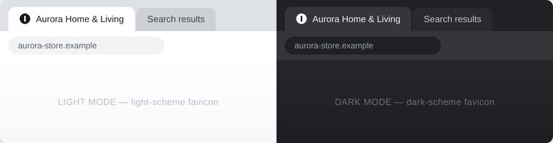 Smart Favicon – helle und dunkle Favicon-Varianten in Browser-Tabs