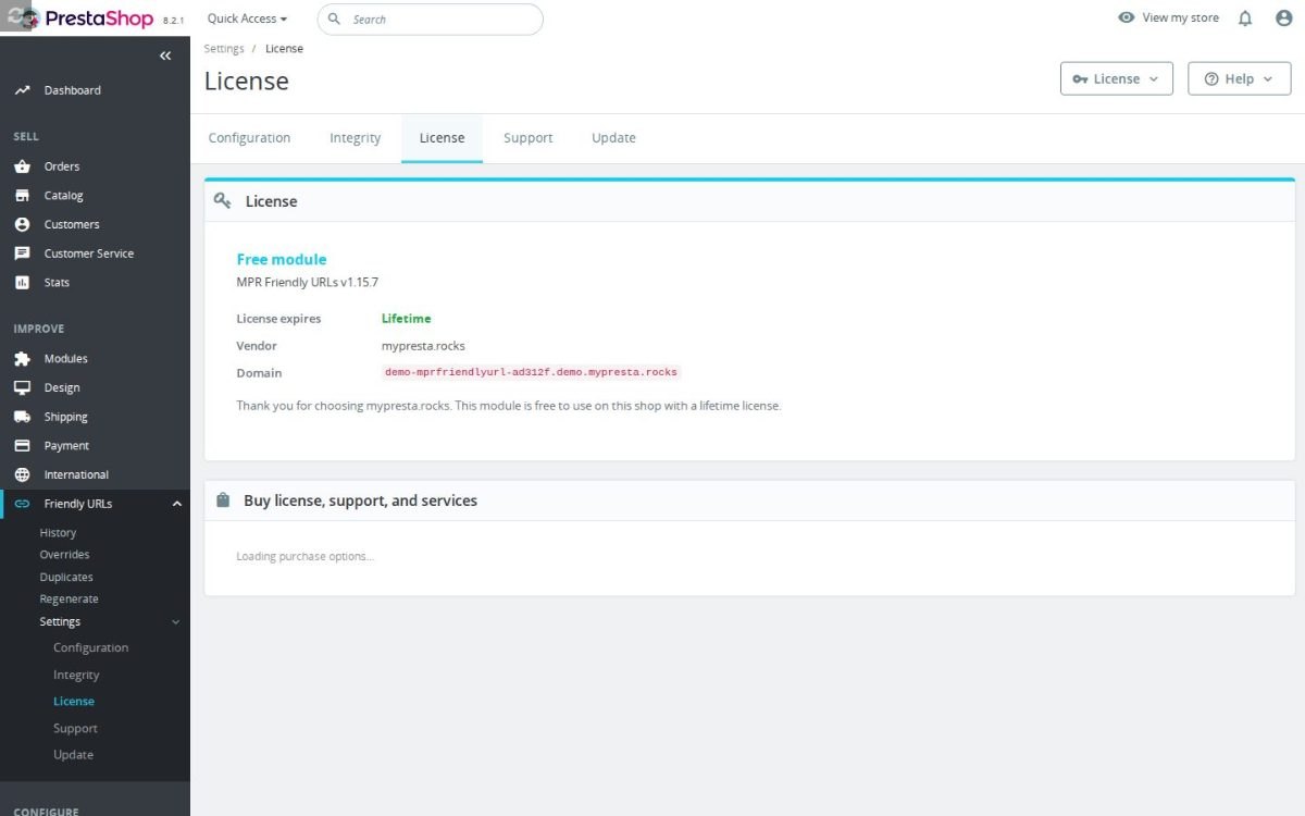La licencia de Friendlyurl