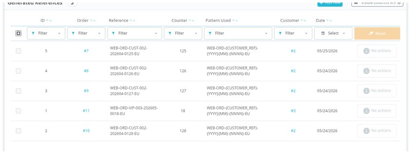 Custom Order Numbering — Mprordernumber generated log