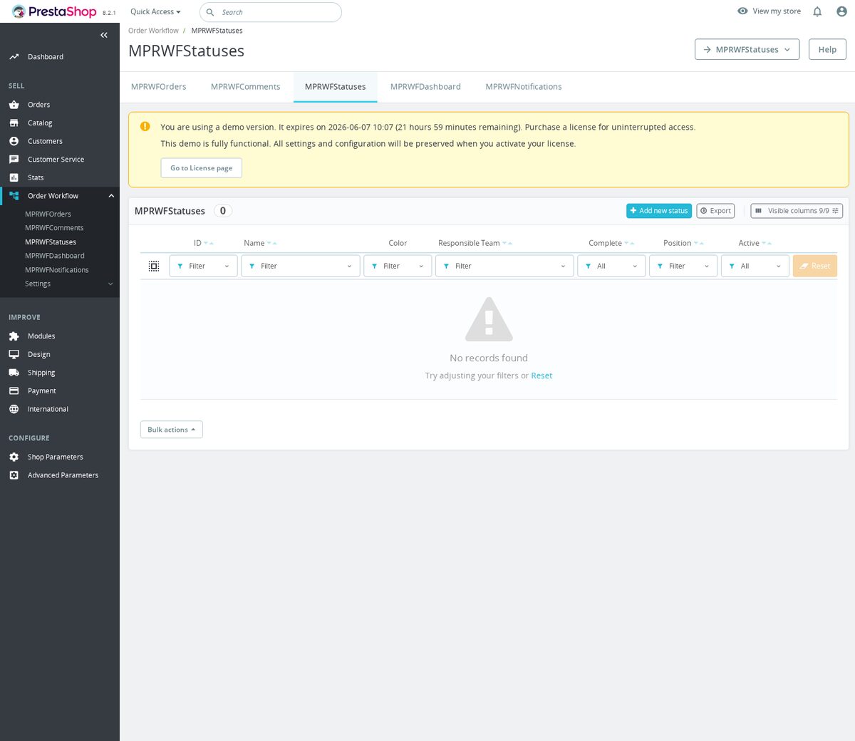 PrestaShop Order Workflow - Statuses, Teams & Notes - Workflow Status Notifications