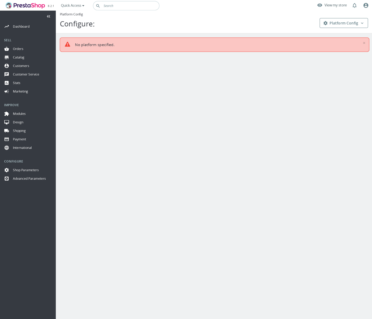 Back-office PrestaShop, page de configuration du module Meta Conversions API avec fil d’Ariane visible.