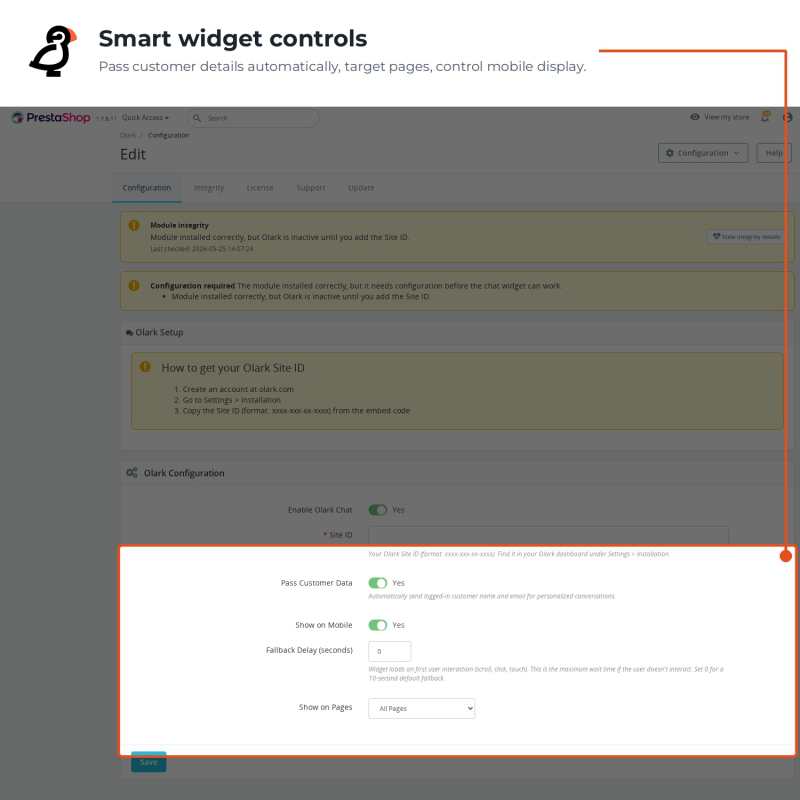 Smart controls for where and when the chat widget appears