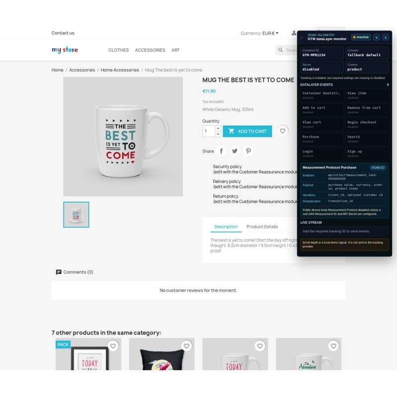 Google Tag Manager for PrestaShop - GTM Events - Zdarzenia e-commerce produktów w GTM