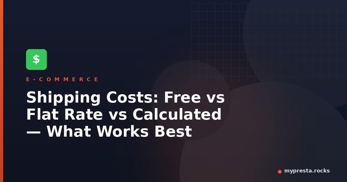 Check this out:

Shipping Costs: Free vs Flat Rate vs Calculated — What Works Best

Shipping is one